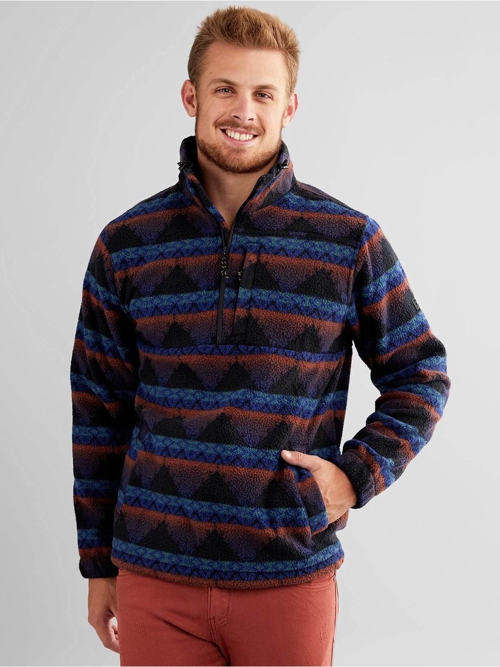 Billabong Adventure Division Black Orange Malibu Boundary Fleece Pullover XL